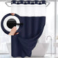 Navy blue waffle texture shower curtain