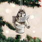 Alaskan Malamute - Dog Sitting On Toilet Ornament  OT029