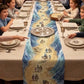 Watercolor Passover Seder table runner featuring the Red Sea crossing
