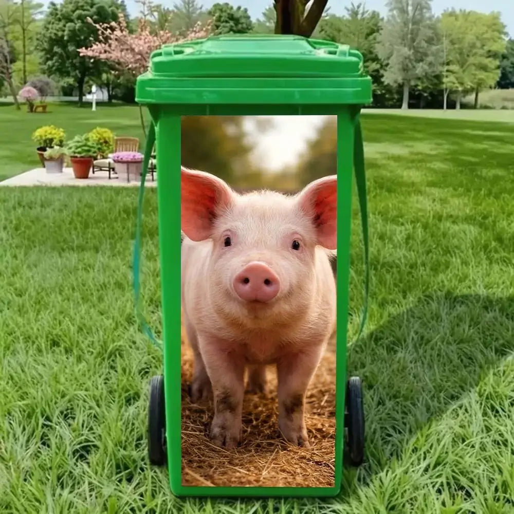 Creative Trash Can Sticker with Colourful Cartoon