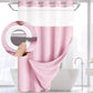 Pink waffle texture shower curtain