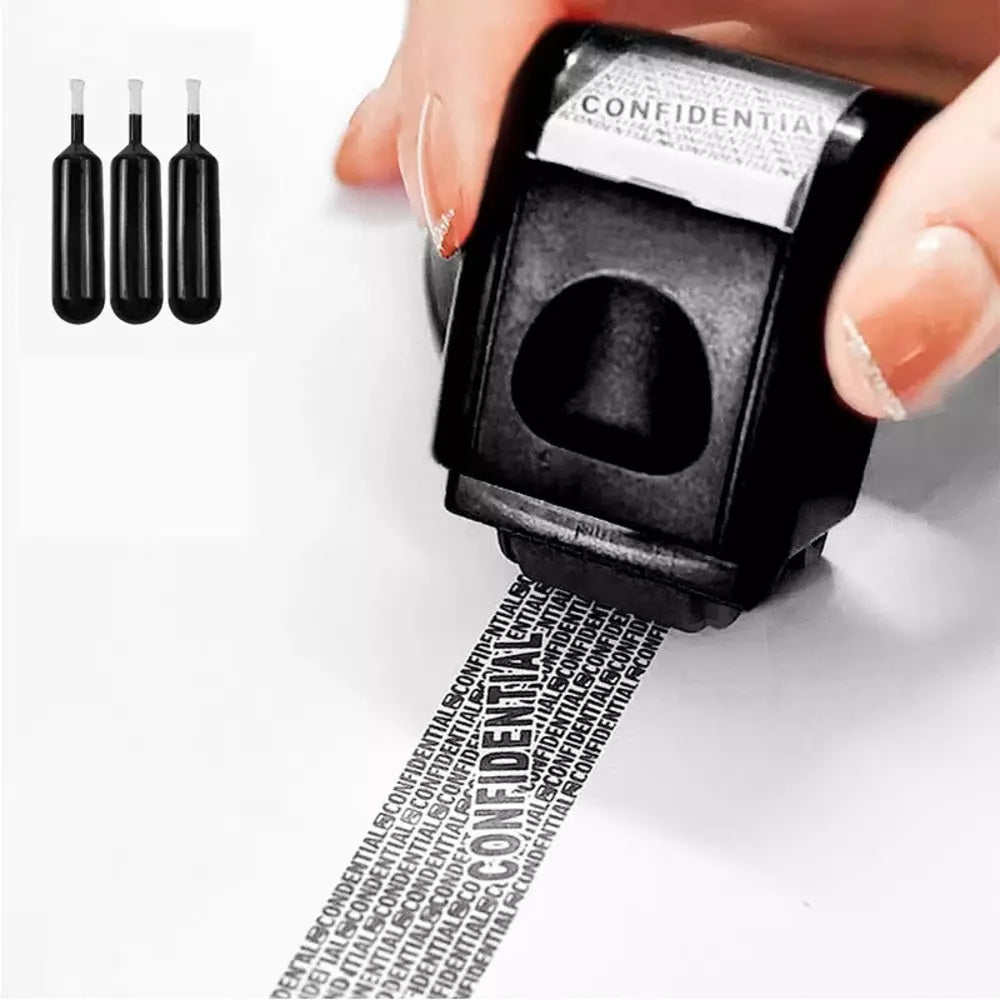 Self-Inking Identity Protection Roller Stamp