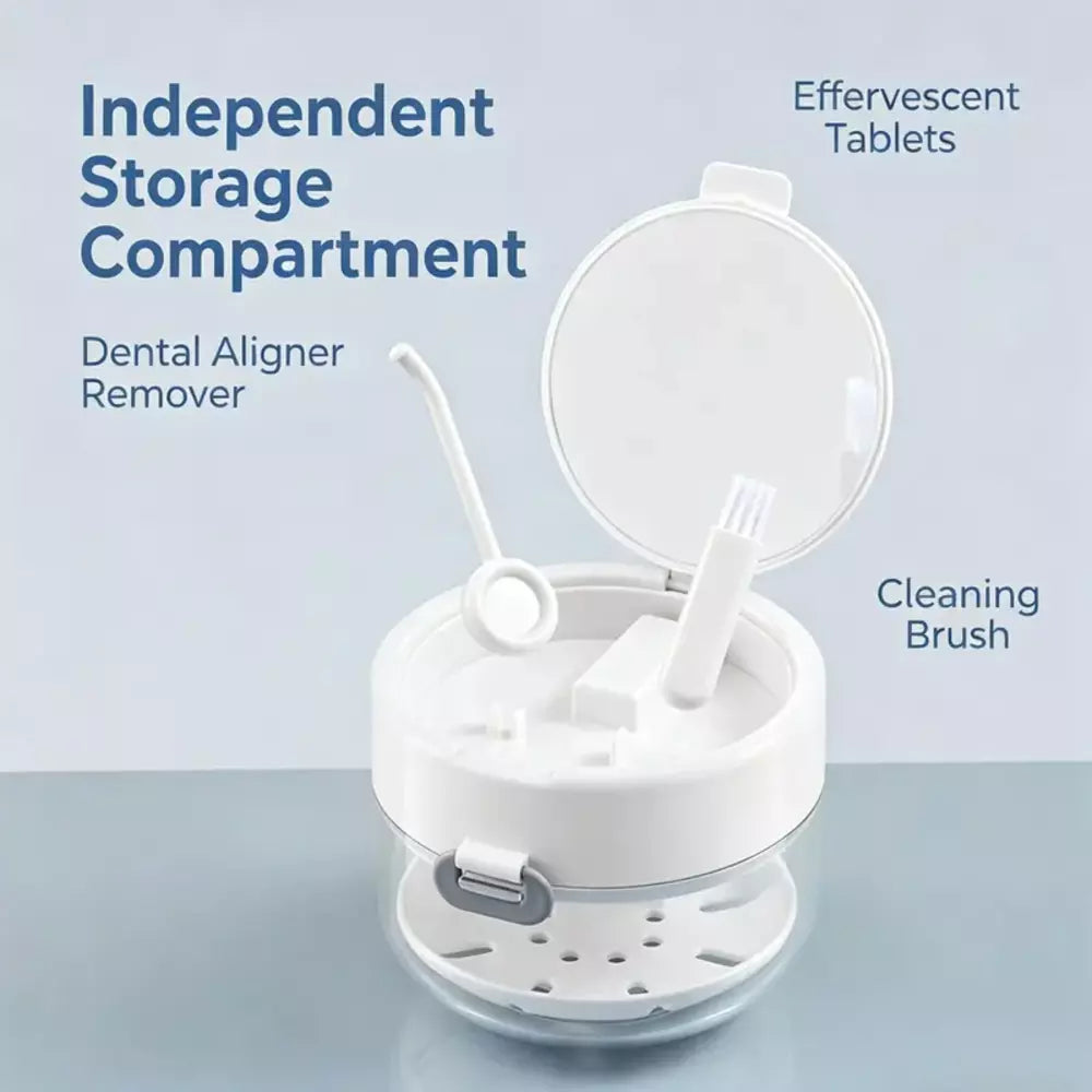 Small cleaning brush included with the retainer storage case