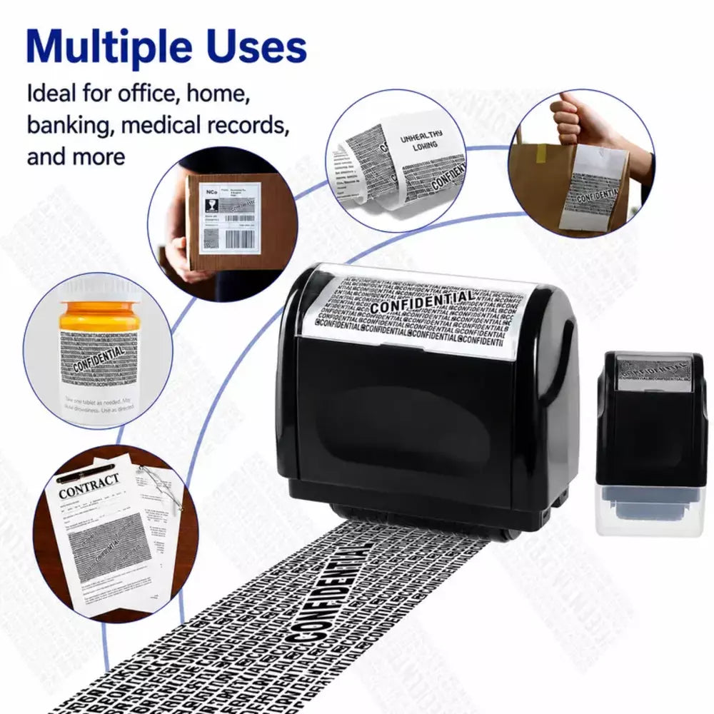 Self-Inking Identity Protection Roller Stamp