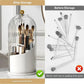Rotating Toothbrush & Makeup Brush Organizer With Lid