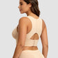 Nude wireless posture support bra back view
