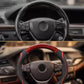 Silicone steering wheel cover installed on a car steering wheel