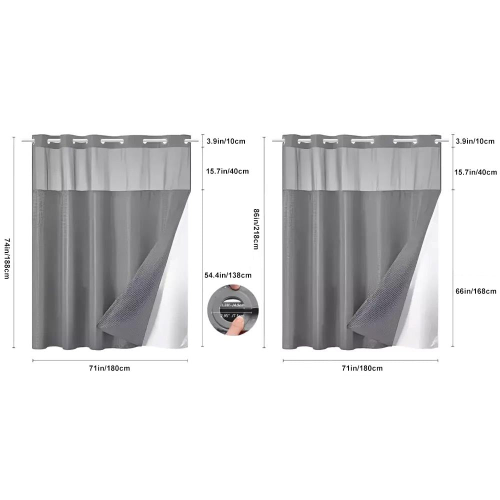 Waffle shower curtain size options for bathroom coverage
