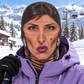 Stretchy ski mask styled with ski goggles for winter sports