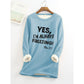 Women's Sweatshirt Pullover Fleece Teddy Fuzzy Letter Casual Long Sleeve Top