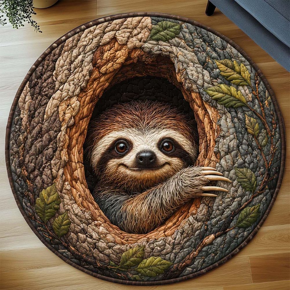 Sloth In The Hollow Round Rug - HR004