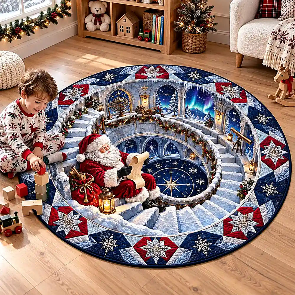 Snow Country Santa Claus Round Rug - C061