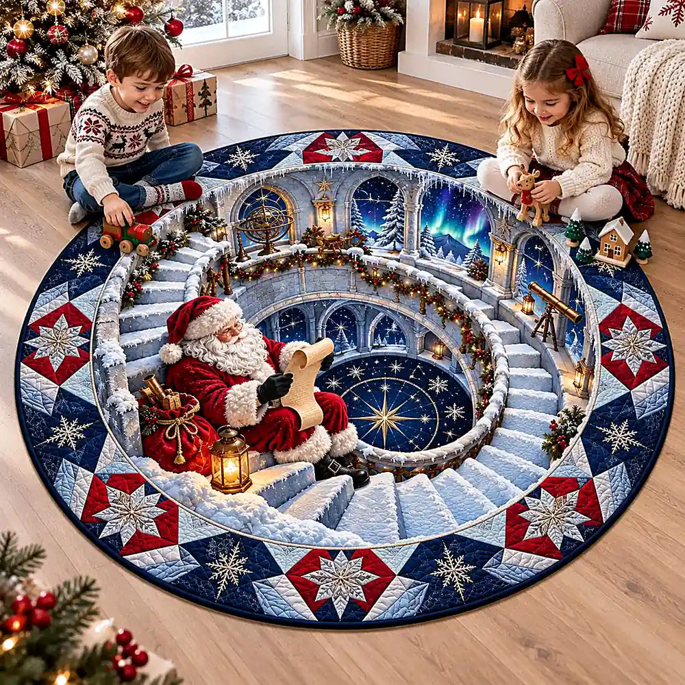 Snow Country Santa Claus Round Rug - C061