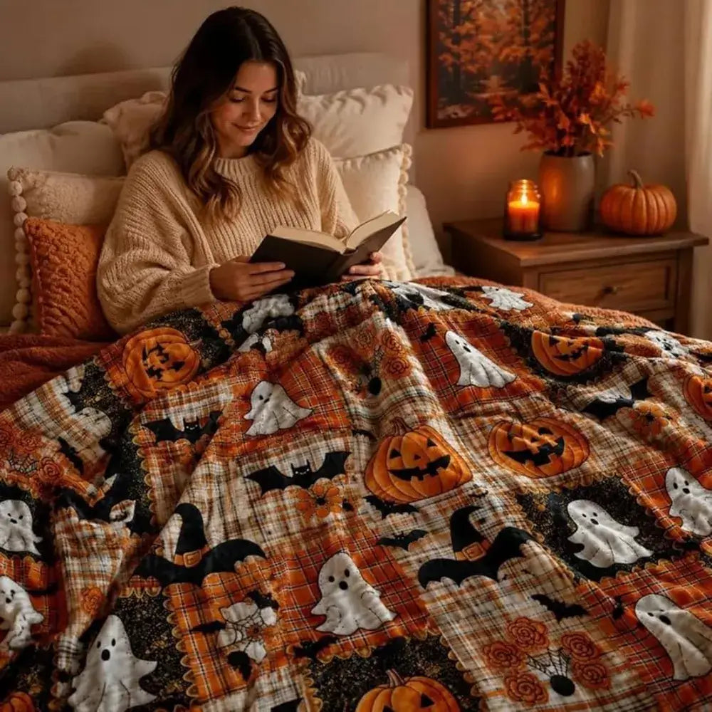 Lightweight Halloween blanket for cozy everyday lounging