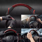 Sport-style steering wheel cover in a car interior