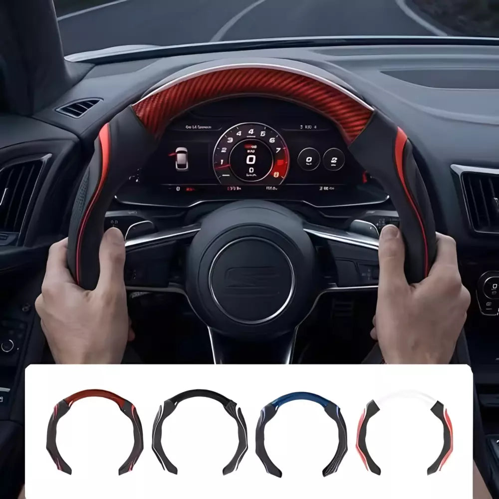 Sport-style silicone steering wheel cover for car interior