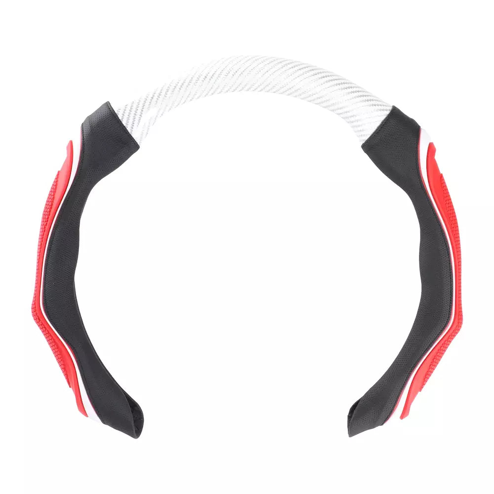 White sporty steering wheel cover