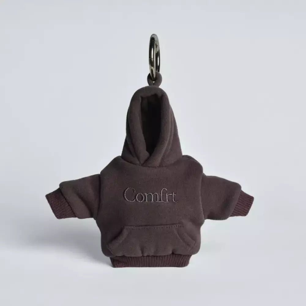 Squeezable miniature hoodie stress ball keychain