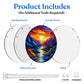 A diagram showing the included parts of the sunset river acrylic puzzle suncatcher such as backing board dust cover panel stainless steel chain nuts and screws
