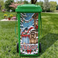 Trashy raccoon trash can sticker for Christmas outdoor bin decoration
