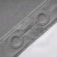 Close-up detail of the modern waffle shower curtain design