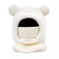 White bear ear knit winter hat