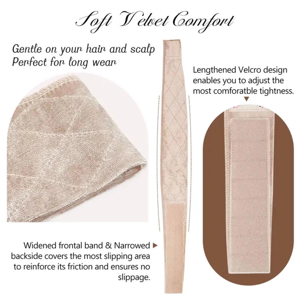 Front and back view of the adjustable wig grip band