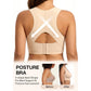 Back design of the bra showing its posture support structure