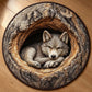 Wolf In The Hollow Round Rug - HR005