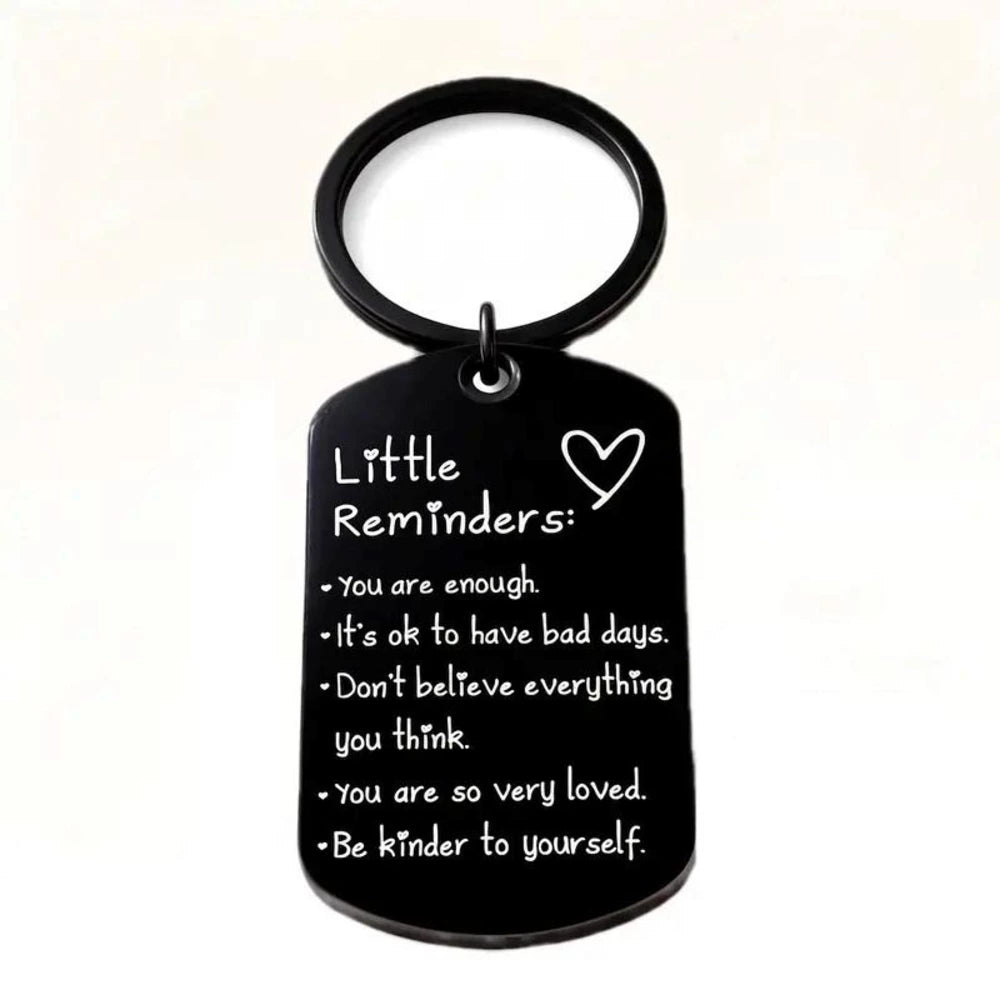 Inspirational You Are Enough keychain with a positive message