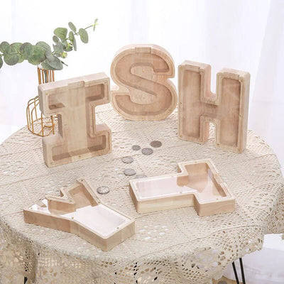 Wooden Letter Piggy Bank