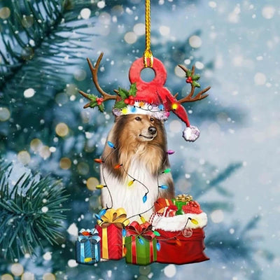 Christmas Pet Dog Wooden Pendant