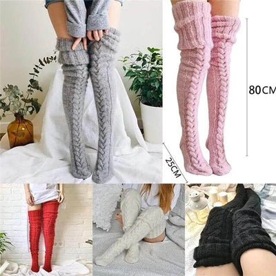 Soft Warm Over Knee Extra Long Knitted Socks