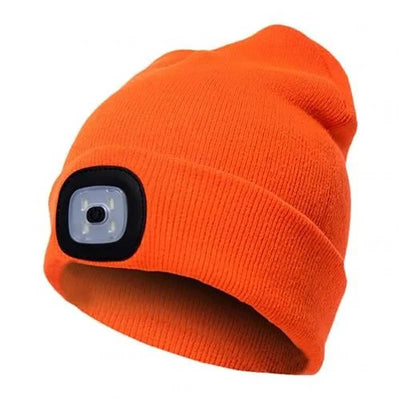 Unisex Winter Warm Knit Hat Head Torch Cap