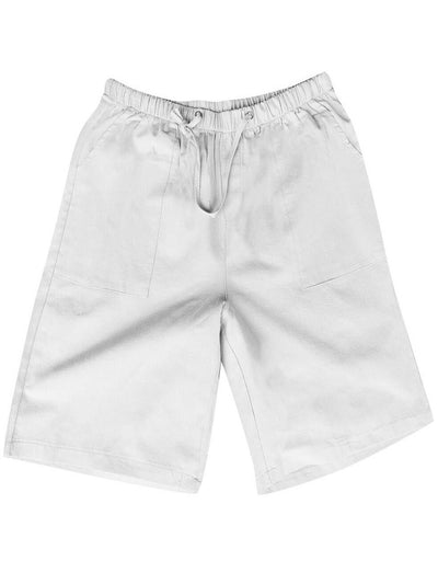 Men's linen multi-pocket drawstring design casual shorts