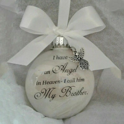 Christmas Ornaments Feather Ball - Angel In Heaven Memorial Ornament