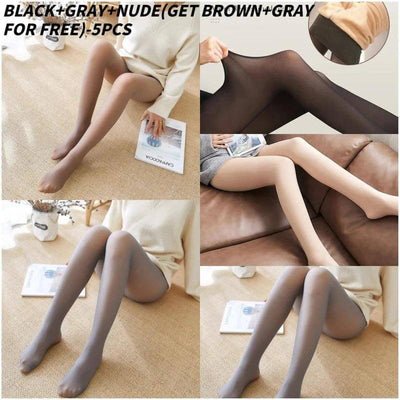 Flawless Legs Fake Translucent Warm Plush Lined Elastic Tights