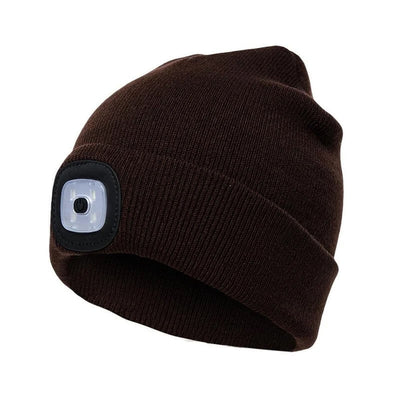 Unisex Winter Warm Knit Hat Head Torch Cap