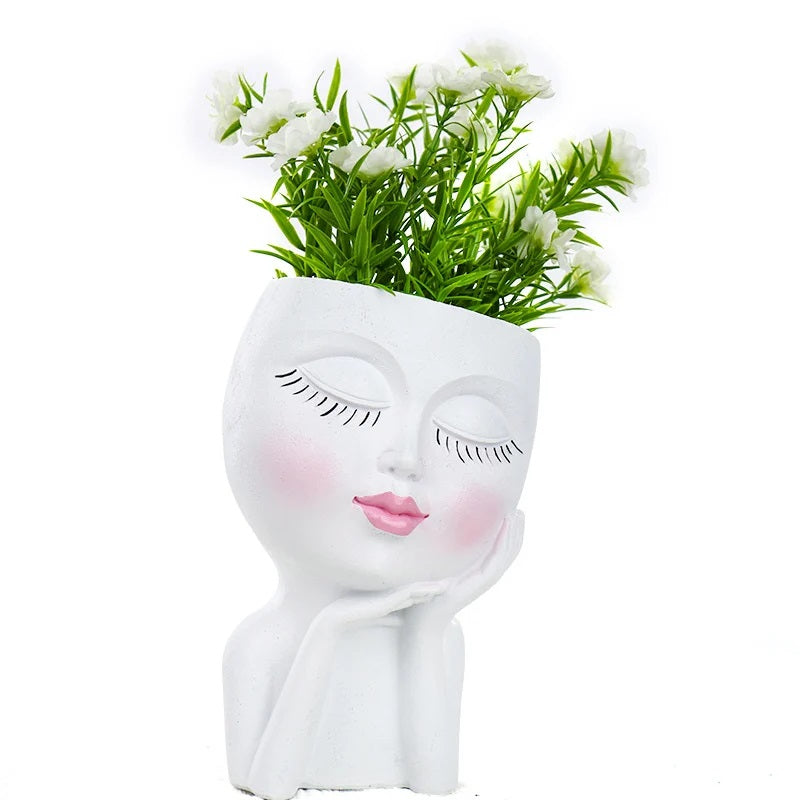 Cute Lady Face Plant Pot