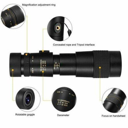 【Free Shipping】2021 4K 10-300X40mm Super Telephoto Zoom Monocular Telescope