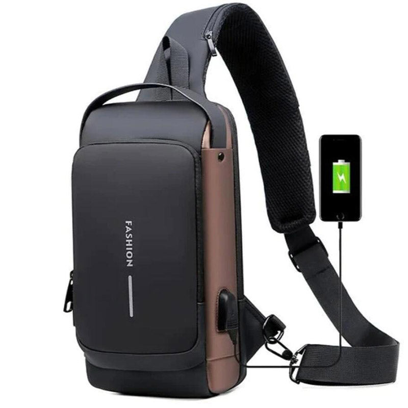 Usb Charging Sport Sling Anti Theft Shoulder Bag