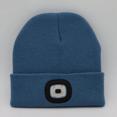 Unisex Winter Warm Knit Hat Head Torch Cap