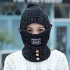 2 in 1 Mask Scarf Knitted Hat