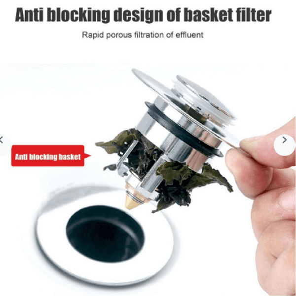 Universal Basin Popup Drain Filter Metal Bounce Core Pushtype VerseVida