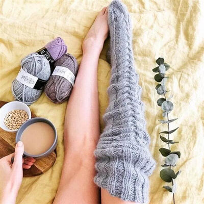 Soft Warm Over Knee Extra Long Knitted Socks