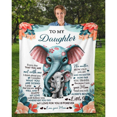 To My Daughter - From Mom - Elephantblanket - A335 - Premium Blanket