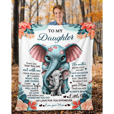 To My Daughter - From Mom - Elephantblanket - A335 - Premium Blanket