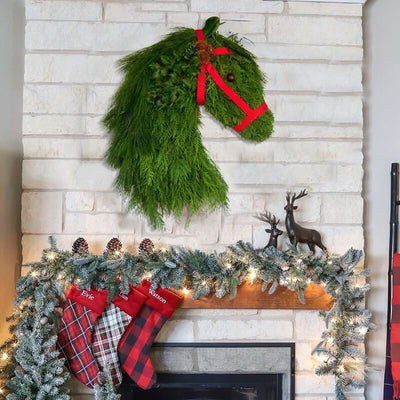 Winter Wreath-Farmhouse Double Horse Head Christmas Wreath (Christmas Sale!)