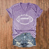 V-Neck Baseball Print T-Shirt