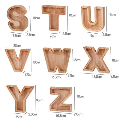 Wooden Letter Piggy Bank